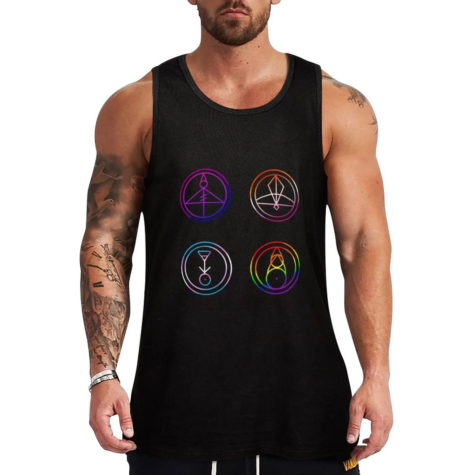 

LGBT theme Owl House Glyphs Tank Top Sleeveless top men gym clothing summer clothes men 2025