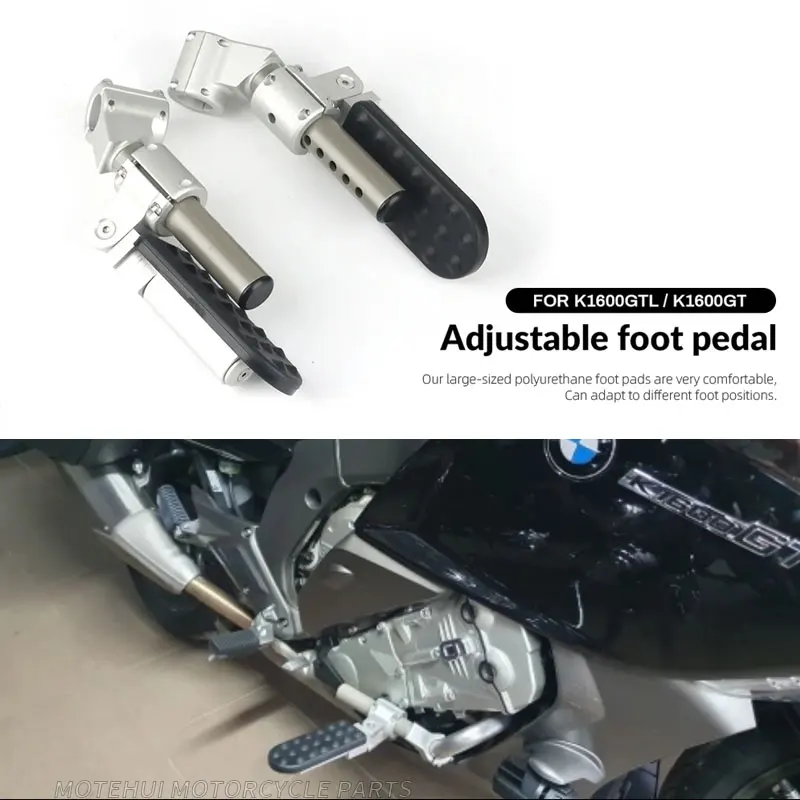 Motorcycle Adjustable Folding Foot Pegs Rest Pedal Set Footpeg Footrest Kit For BMW K1600GTL K1600GT K 1600 GT GTL 2010-2016