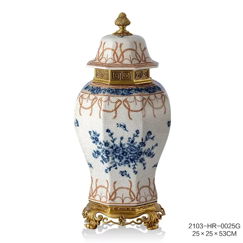 European Vintage Decoration Disposable Ceramic Fruit Bowl Oval Wave Mouth with Two Brass Angels for Family Living Room