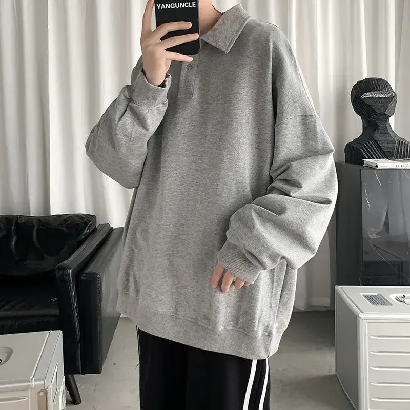 

Plain Baggy Oversize Polo Tops Big Size Male Clothes T Shirts for Men Elasticity Regular Fit Cotton Bulk Luxury 2025 Sweatshirts
