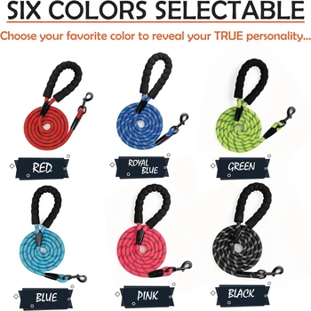 High Quality Premium Reflective 6 FT Dog Leash - Durable and Comfortable for Small, Medium, and Large Breed Pets - Ideal for Nig 5