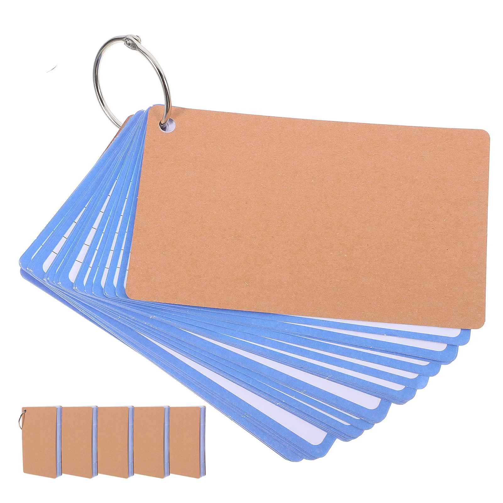 

6pcs Blank Flash Cards With Rings Lined Index Cards For Study Learning Memory Recipe Game School Office Supplies Notecards Book