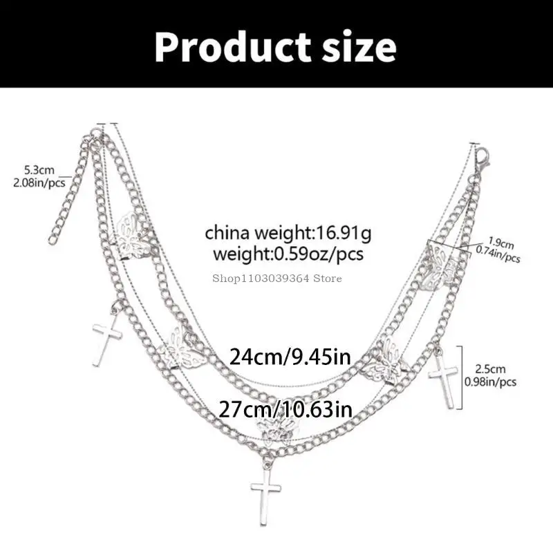 トレンディブートチェーンハラジュクバタフライチャームペンダントパンクチェーンベルトシューズブーツ