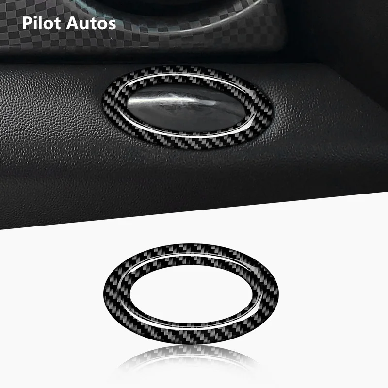 

2007-2015 For Mini R56 R57 R58 R59 Glove Box Lock Frame Genuine Carbon Fiber 3D Decorative Sticker Interior