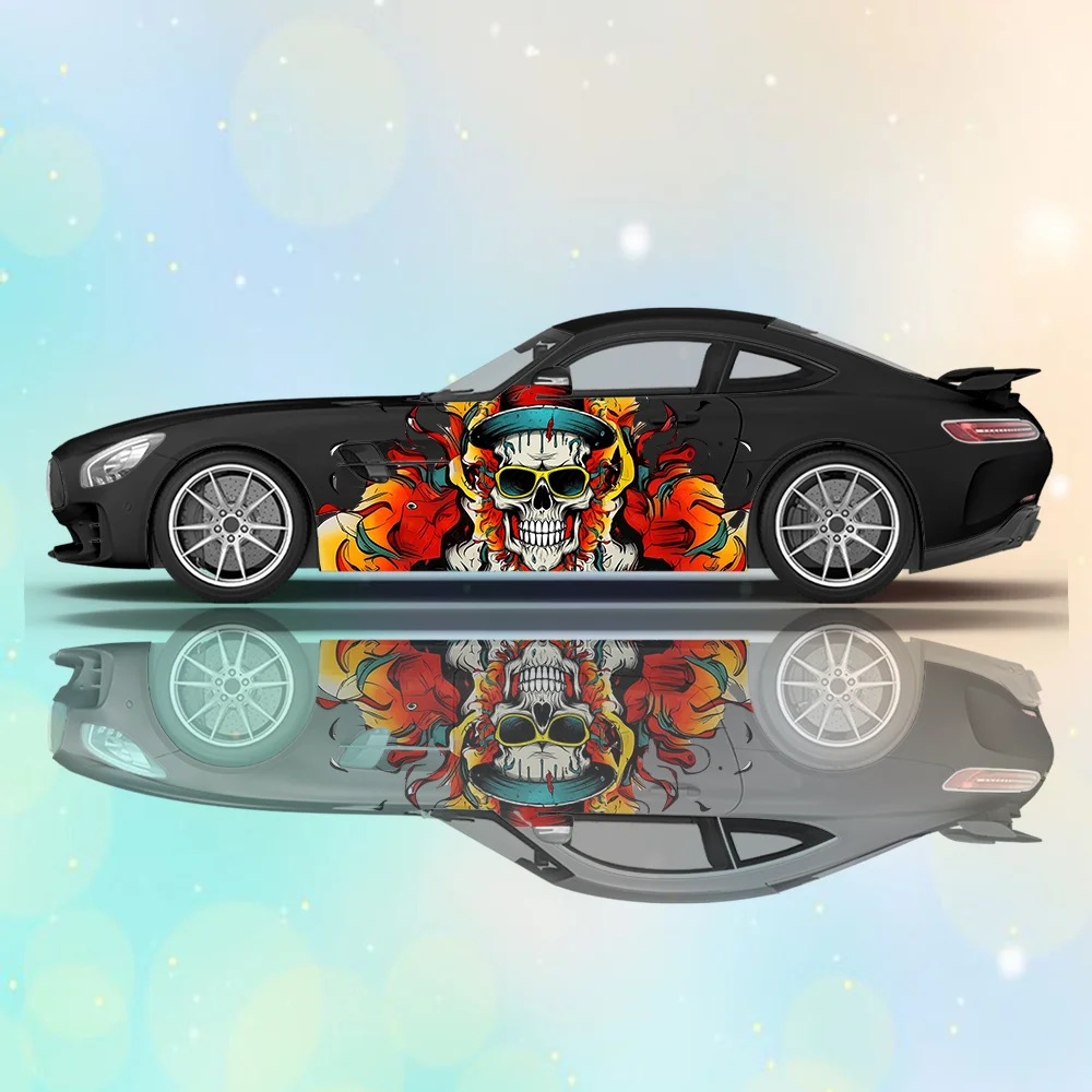 

Colorful Skeleton Sunglasses Car Vinyl Wraps Decal Selfadhesive PVC Sticker Suitable for Trucks SUV Decor Auto Accessories Gift
