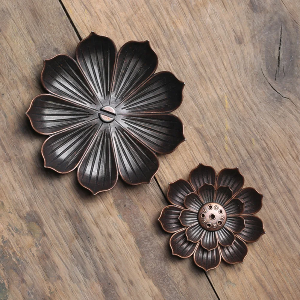 

25Pcs Lotus Shape Aluminum Alloy Incense Holder Retro Desktop Aromatherapy Burner Relaxation Home Decoration Incense Stick Tray
