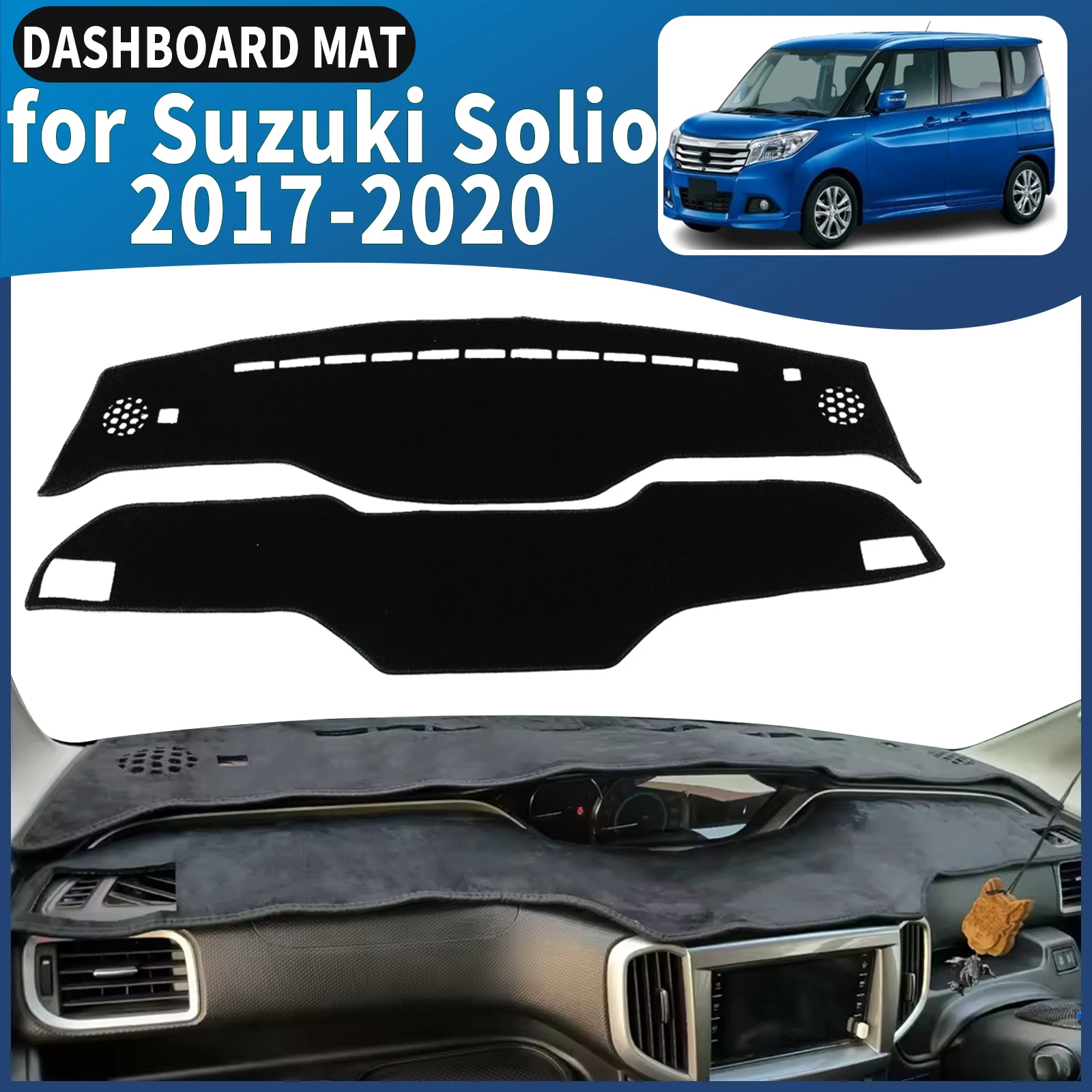 

fit for Suzuki Solio 2017 2018 2019 2020 RHD Car Dashmat Dashboard Cover Pad DashMat Sunshade Accessories Protective Carpet