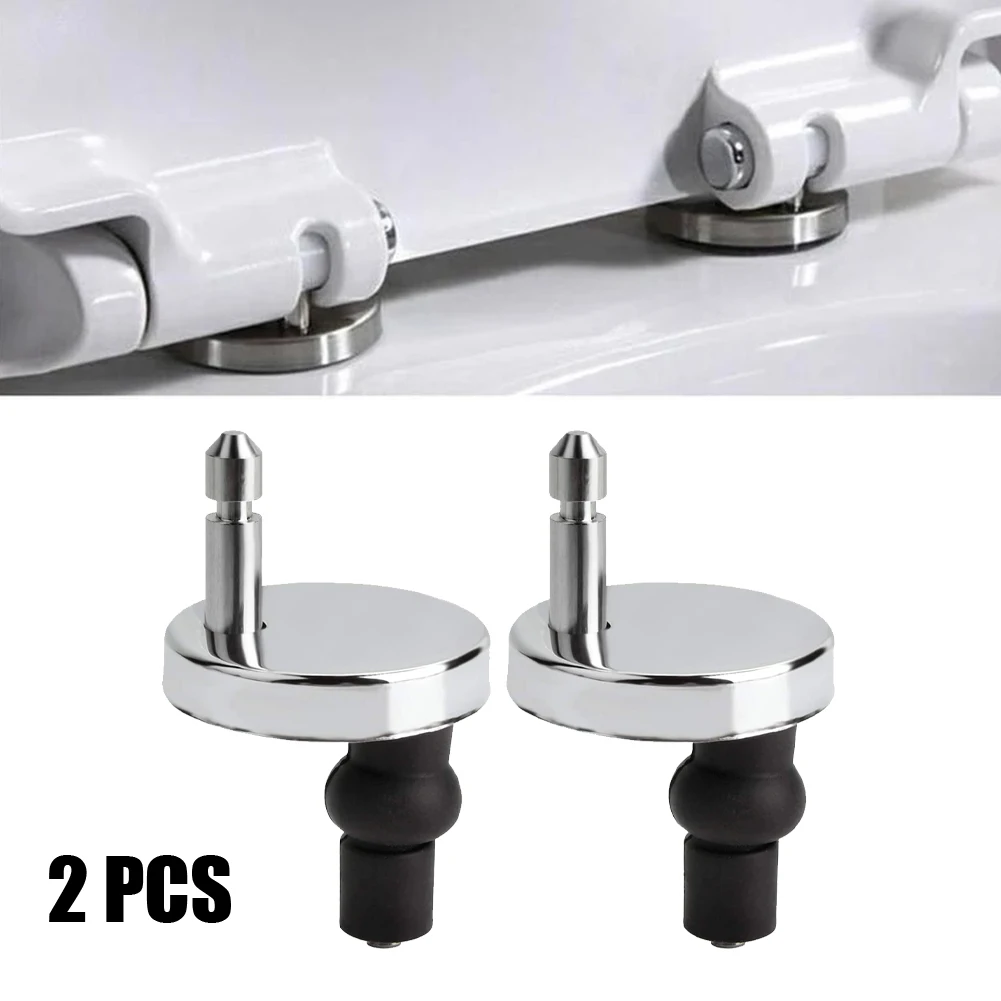 Heavy Duty Toilet Seat Hinges, Quick Fitting, Soft Release, Top Fixing, Stainless Steel and Plastic, Twin Pack