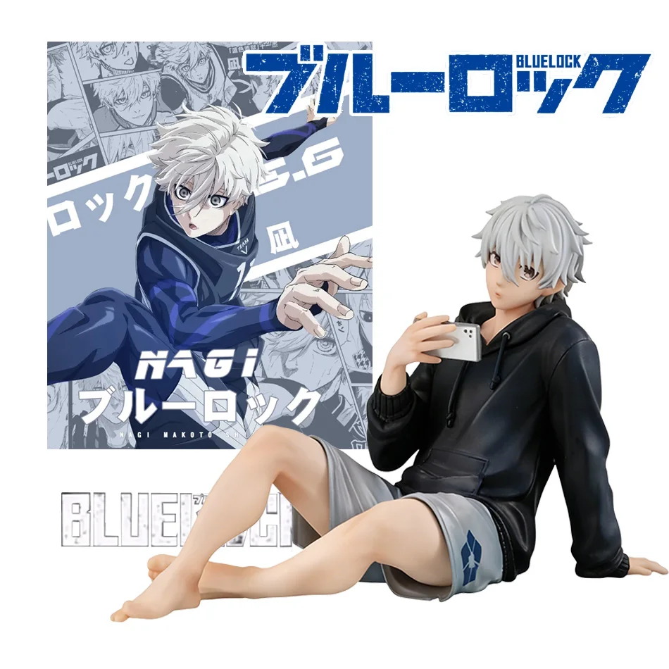 Figuras de Acción BLUE LOCK en Stock, Figura de Anime de Nagi Seishiro Sentado, Figura Coleccionable de PVC, Muñeco de Juguete para Niños, Regalos