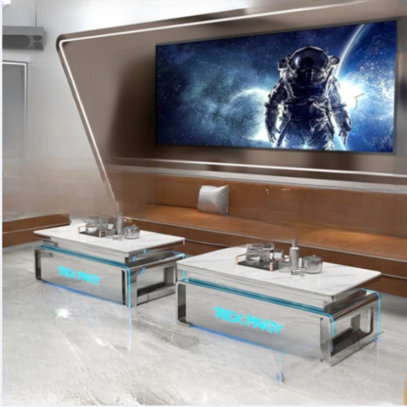

KTV coffee table, luminous effect table, light luxury, high-end bar table, stone slab coffee table