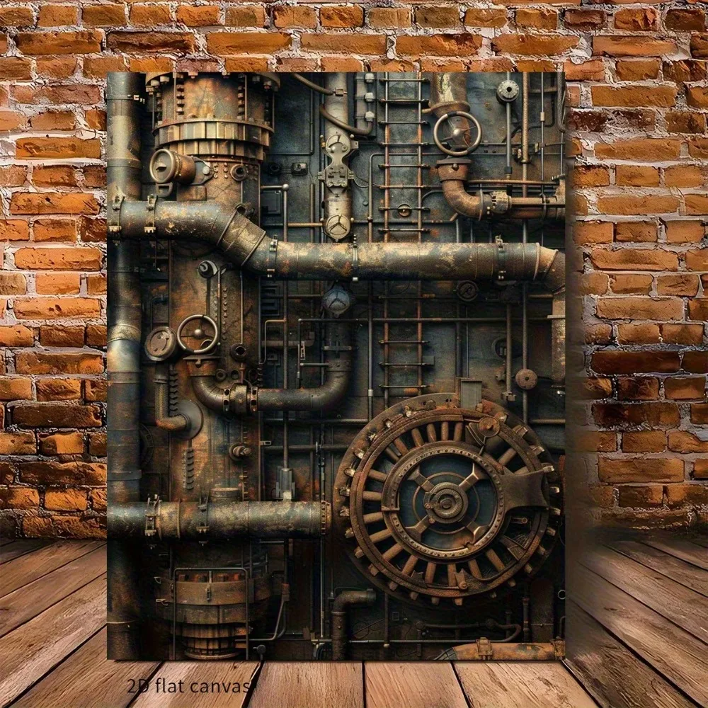 Steampunk 2D Metal Tin Sign Retro Steampunk Wall Decor Posters for Living Room Bedroom