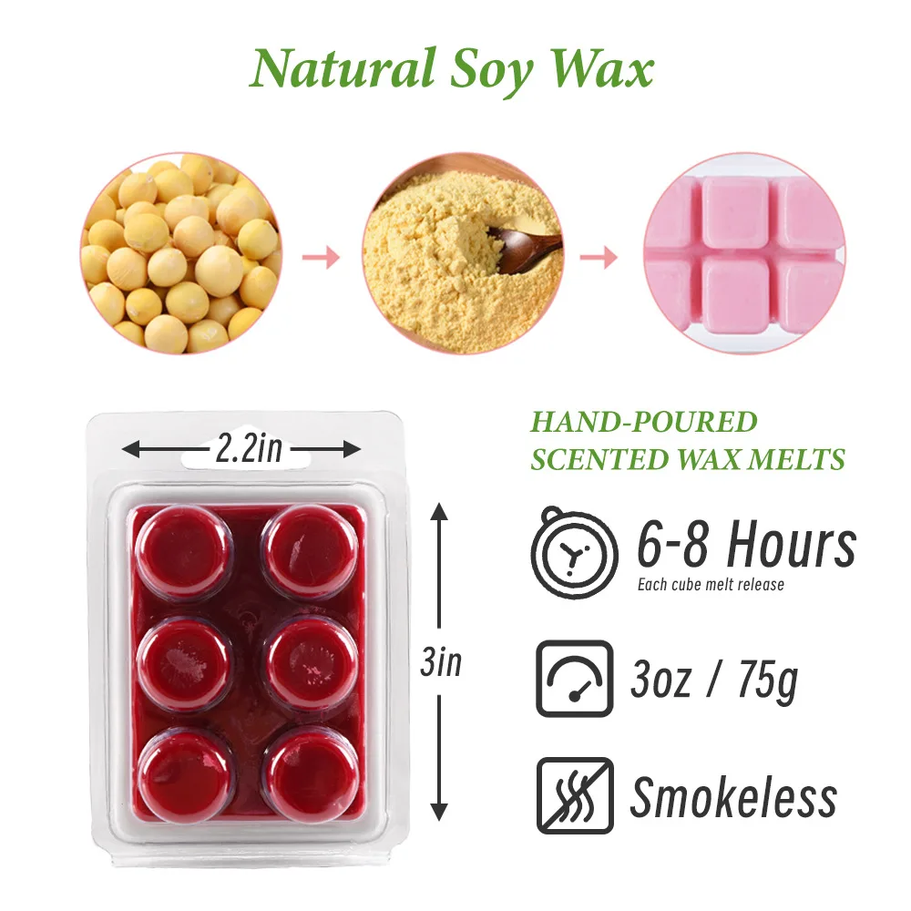 8 Packs Scented Wax Melts Assorted Soy Wax Warmer Cubes for DIY Scented Soy Essential Oil Candles Beginners Professionals