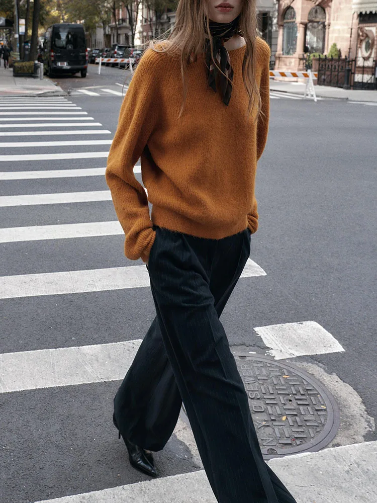 

Высококачественный длинный вязаный свитер Све с бантом, зимнее новое поступление, женский модный европейский круглый свитер Ne, обычная длина