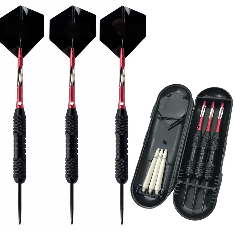 22g Tungsten Darts 3pcs/sets with Case+Steel Tip Needle+Barrel+Flights+Sports Shafts Professional Monochrome/Bicolor Darts Gifts