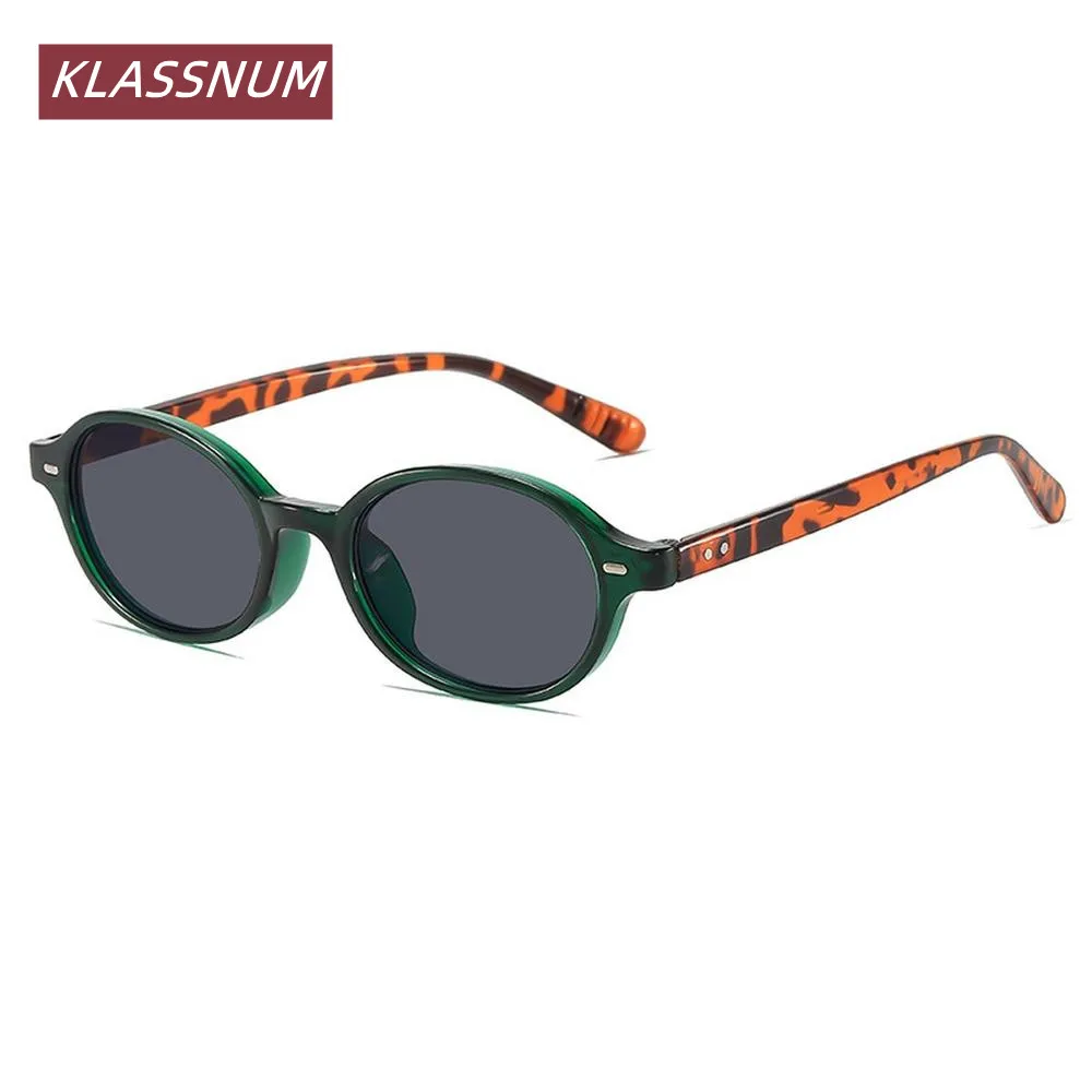 KLASSNUM Eyewear Korean-Style Oval Small Frame Sunglasses Uv400 Sun Glasses Polarized Eyeglasses For Driving Skiing Daily Goggle