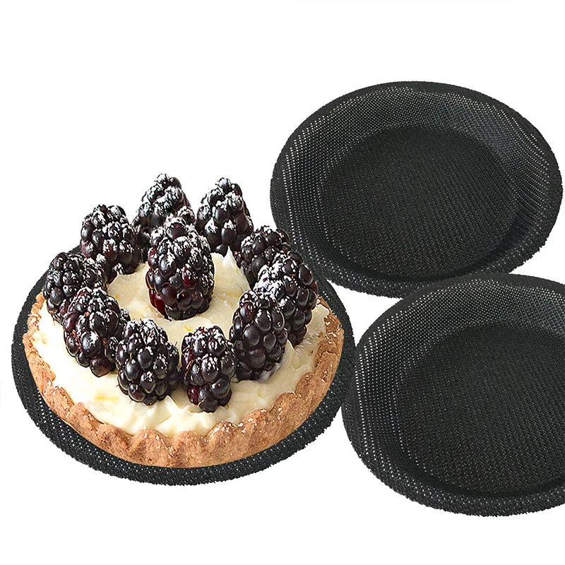 

Boussac Brand Silicone Mini Hamburger Mold Breathable Egg Tart Leather Cushion Small Pizza Plate with Holes