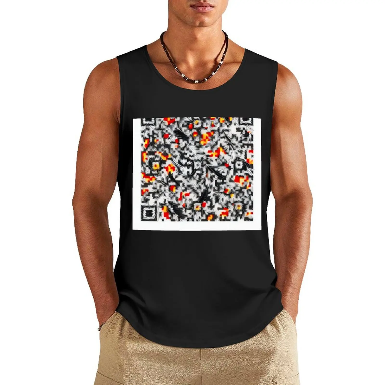 

Romans 15:13 QR Code Fire Evangelisation Christian Bible Verse Tank Top Men's fitness t-shirt Japanese t-shirt
