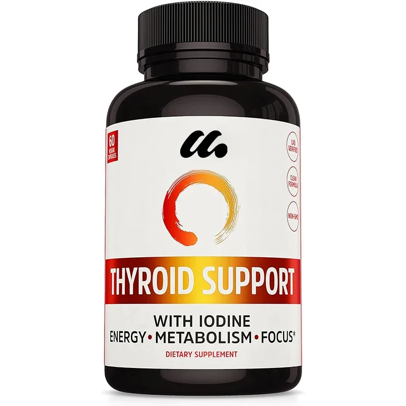 Iodine containing thyroid support complex: energy and metabolic formula. Vegetarian, soy and gluten free -60 capsules