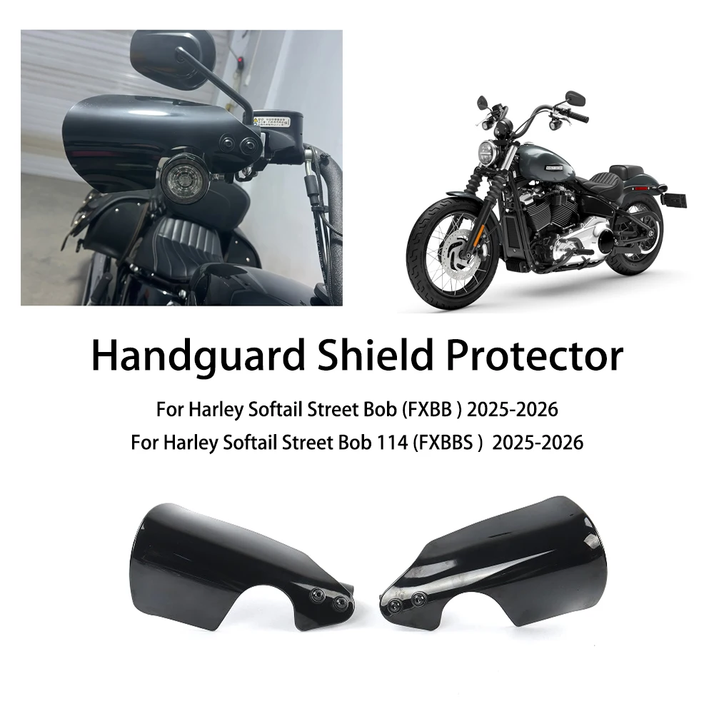 

For Harley Softail Street Bob FXBB FXBBS Black New motorcycle Handlebar Handguard Shield Protector Windshield Cover