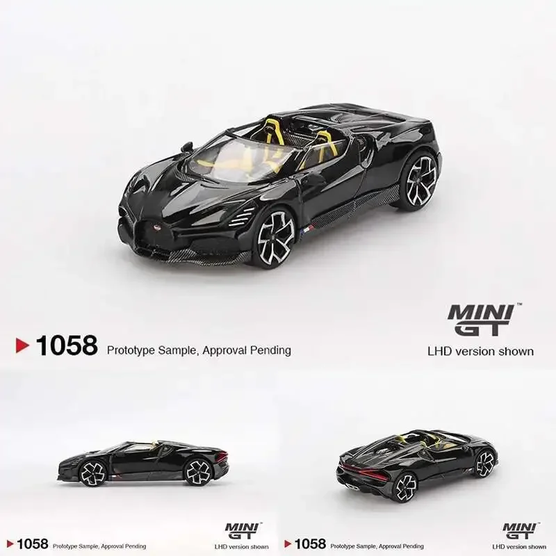 

PreSale MINIGT 1058 1:64 Bugatti W16 Mistral Black Diecast Car Model Collection Toys