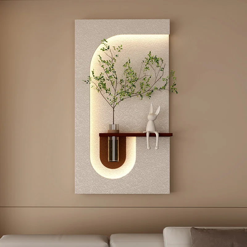 زينة المدخل وحدة إضاءة LED جداريّة مصابيح النباتات الخضراء للممر المدخل غرفة المعيشة الحديثة معلقة اللوحة المنزل زهرية أضواء جدارية