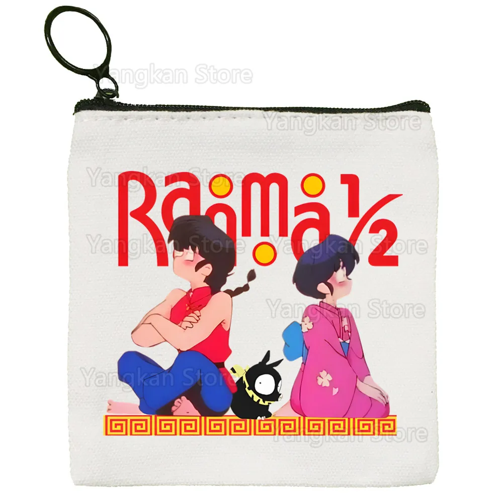 Ranma 12 ranma 1⁄2 Canvas Coin Purse Custom Coin Purse Illustration Key Case Simple Small Cloth Bag Creative Coin Purse