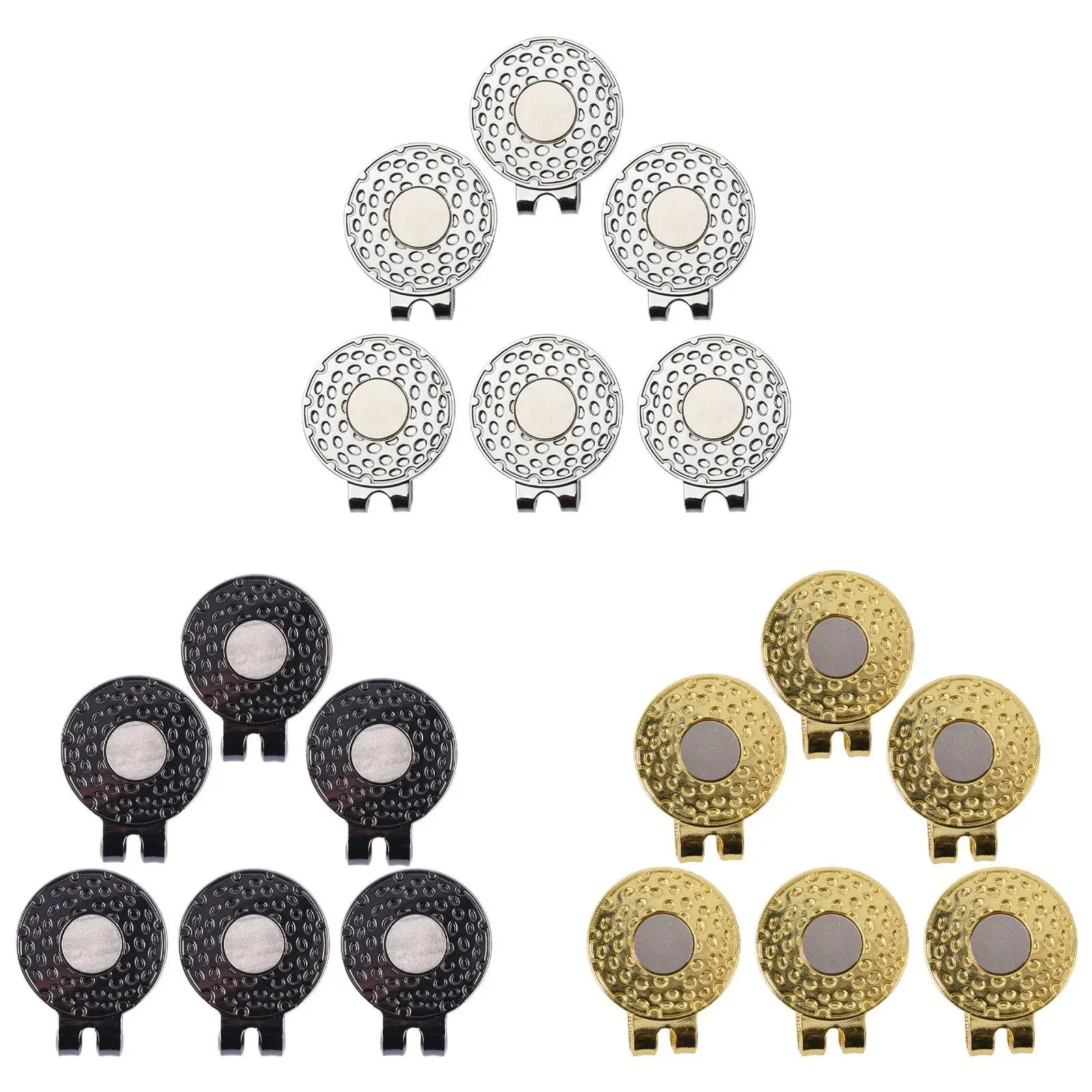 

6 Pieces Magnetic Golf Hat Clips Portable Gift Golf Ball Marker Holders Golf Training Aids for Golf Caps Bags Gloves Pants Belts