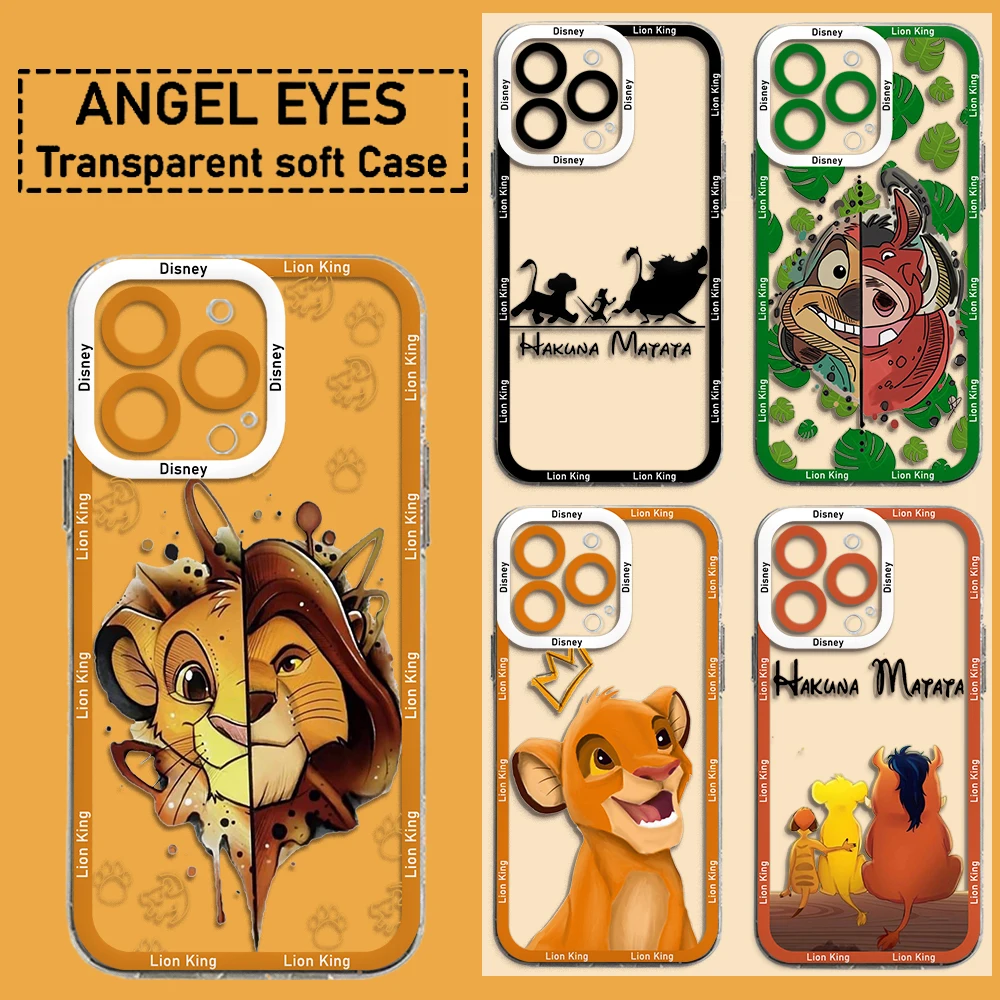 The Lion King Cute Simba Phone Case For Xiaomi Redmi Note 13 12 12C 11 10 10C 10s 9 9s 9A 9T 8 Pro Max 4G 5G Transparent Cover