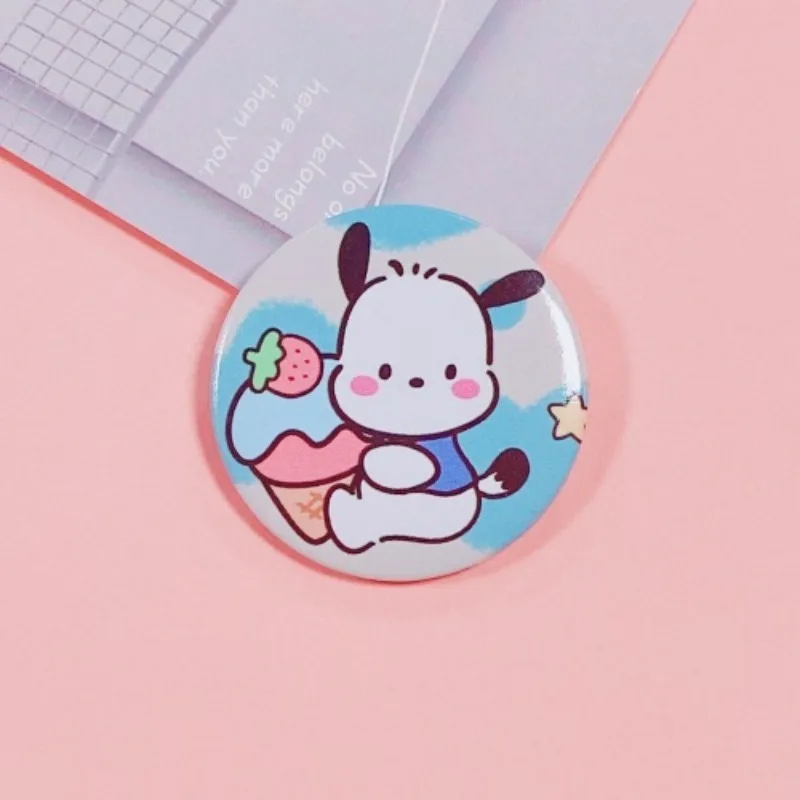 Sanrio Pochacco Brooch Anime Action Figure Cute Cartoon PVC Brooch Q Figural Anime Merchandise Clothing Decoration Children Gift