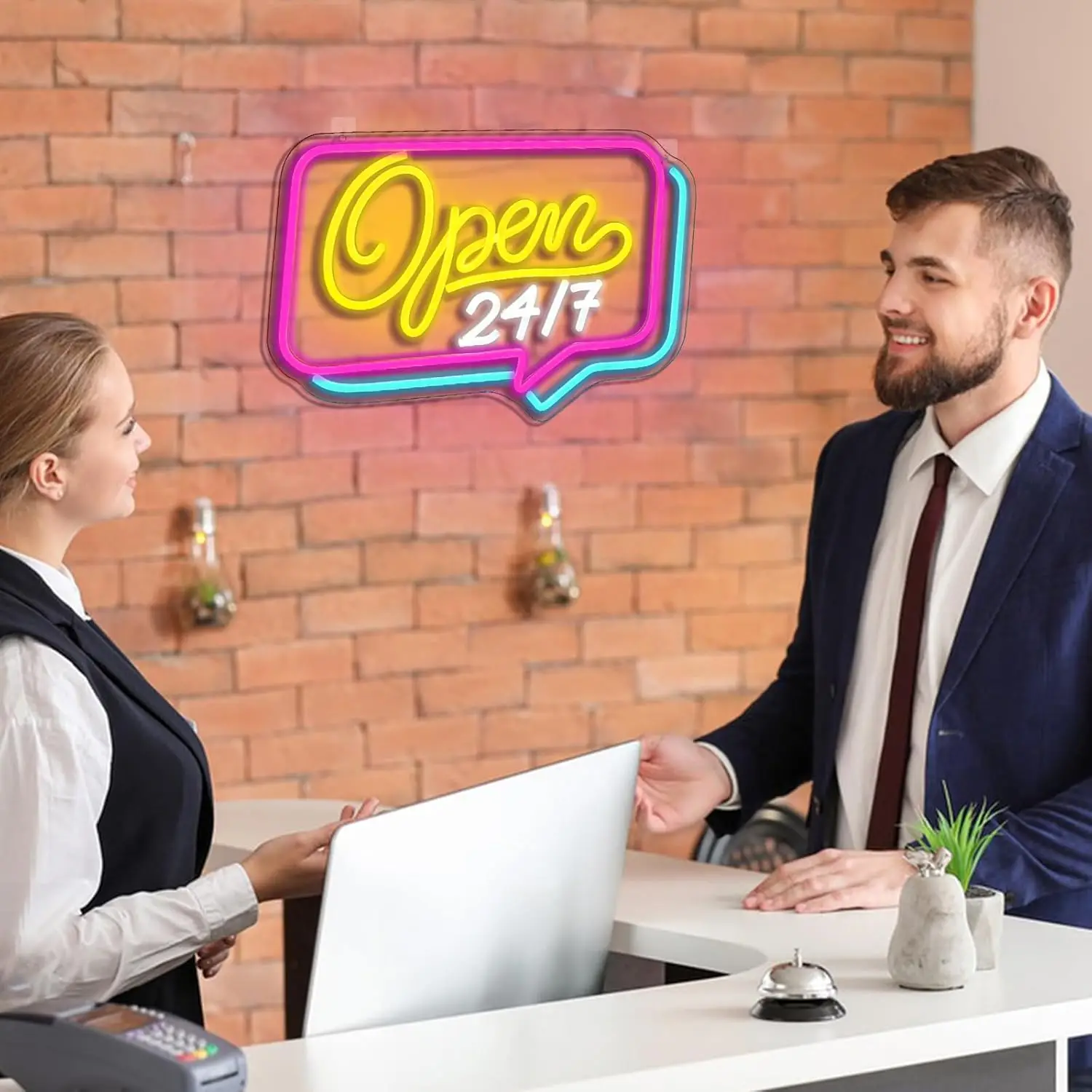 فتح 24/7 النيون عكس الضوء 24 ساعة LED أضواء النيون للأعمال المفتوحة بار مقهى المتاجر فندق حانة مطعم ديكور هدية USB