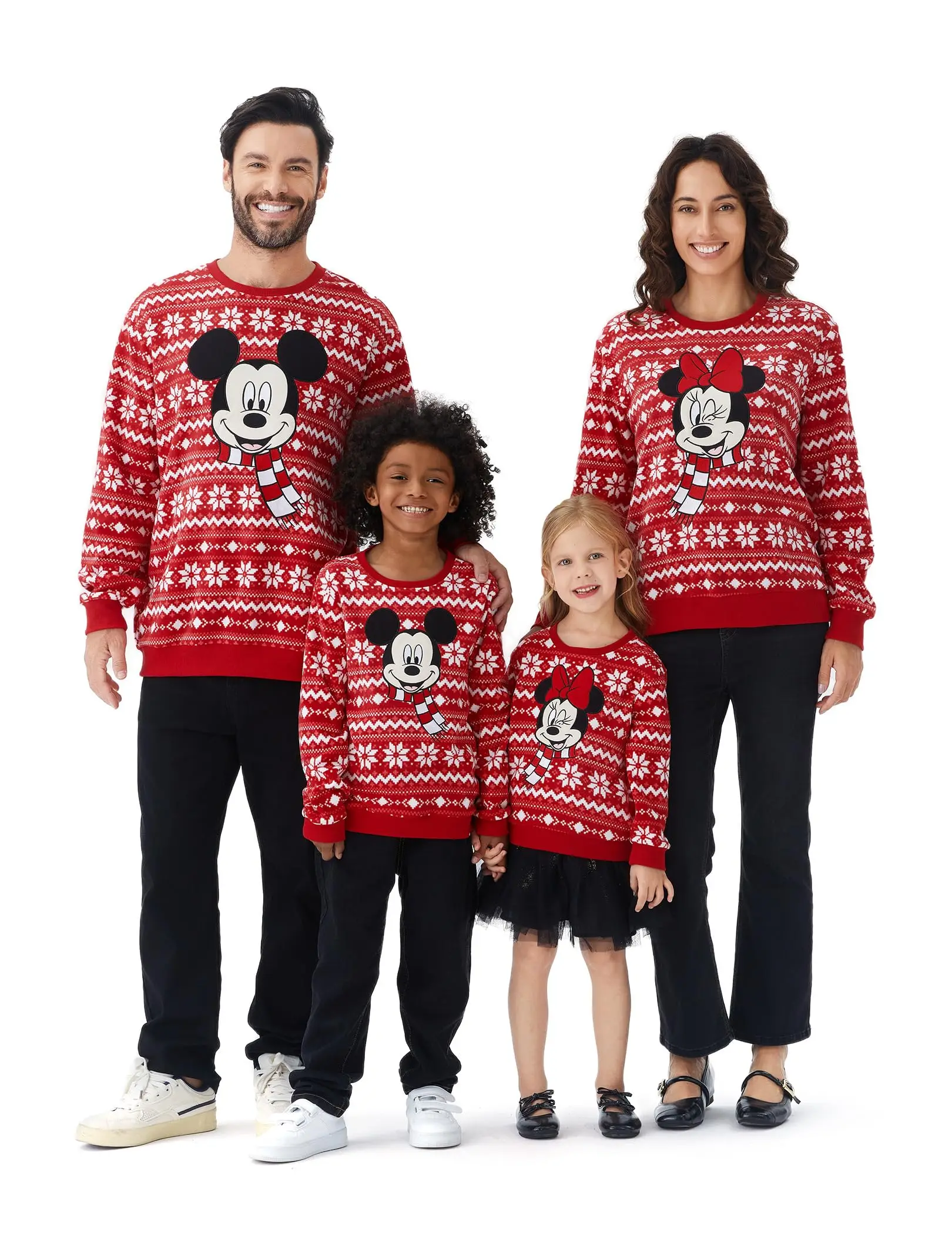 سترة ديزني أوزن-البلوز ميكي طباعة لانجارم شتاء Weihnachten ماما بابا كيندر لوكار باسفورم روت ملابس عائلية متطابقة #1