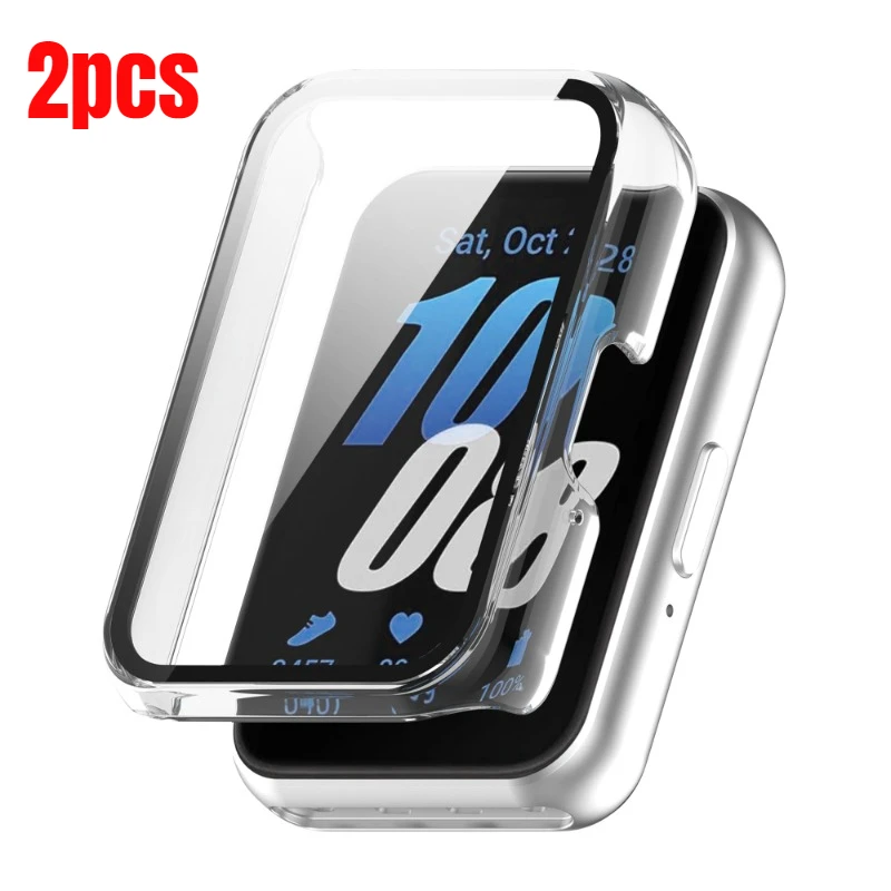 2pcs Glass+Case for Samsung Galaxy Fit 3 Tempered Glass Scre