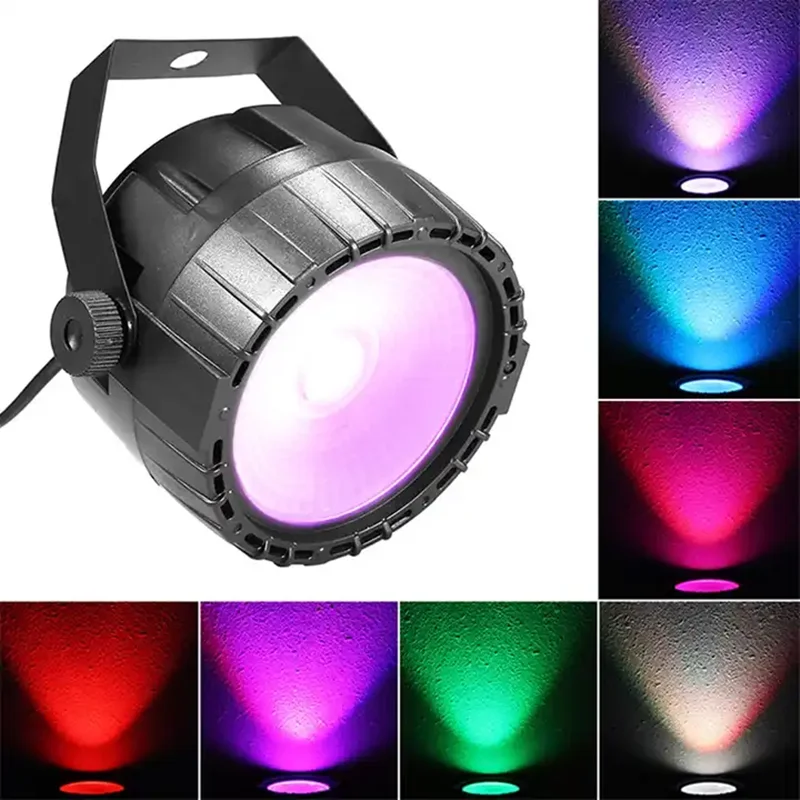 Full Color Remote Control 6in1 COB LED Par Light Birthday Party Bar Club Wedding LED Par Light COB 30W Plastic DMX Stage Light