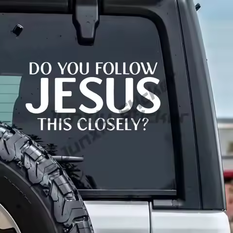 Do You Follow JESUS Closely? Funny Vinyl Decal,Weatherproof Car Sticker for Auto Rear Windshield,Truck, Motorcycle