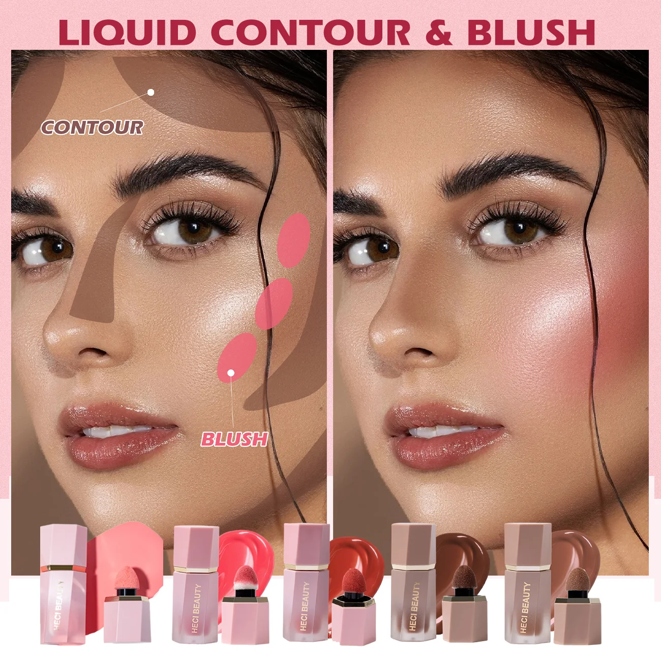 Nourishing Liquid Concealer Cream for Flawless Coverage of Dark Circles, Multi-use Long-Lasting Waterproof Lightweight Bronzer