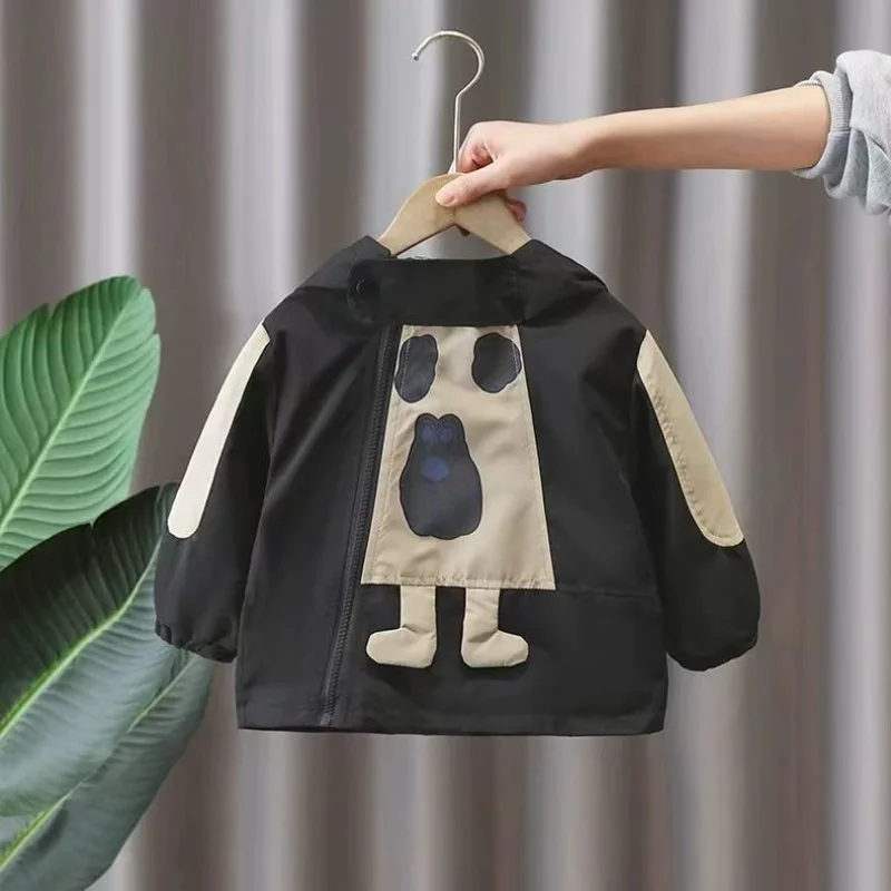 

Boys Spring and Autumn Stormtrooper Jacket 2025 New Children's Splicing Jacket Children's Hooded Fashion Jacket