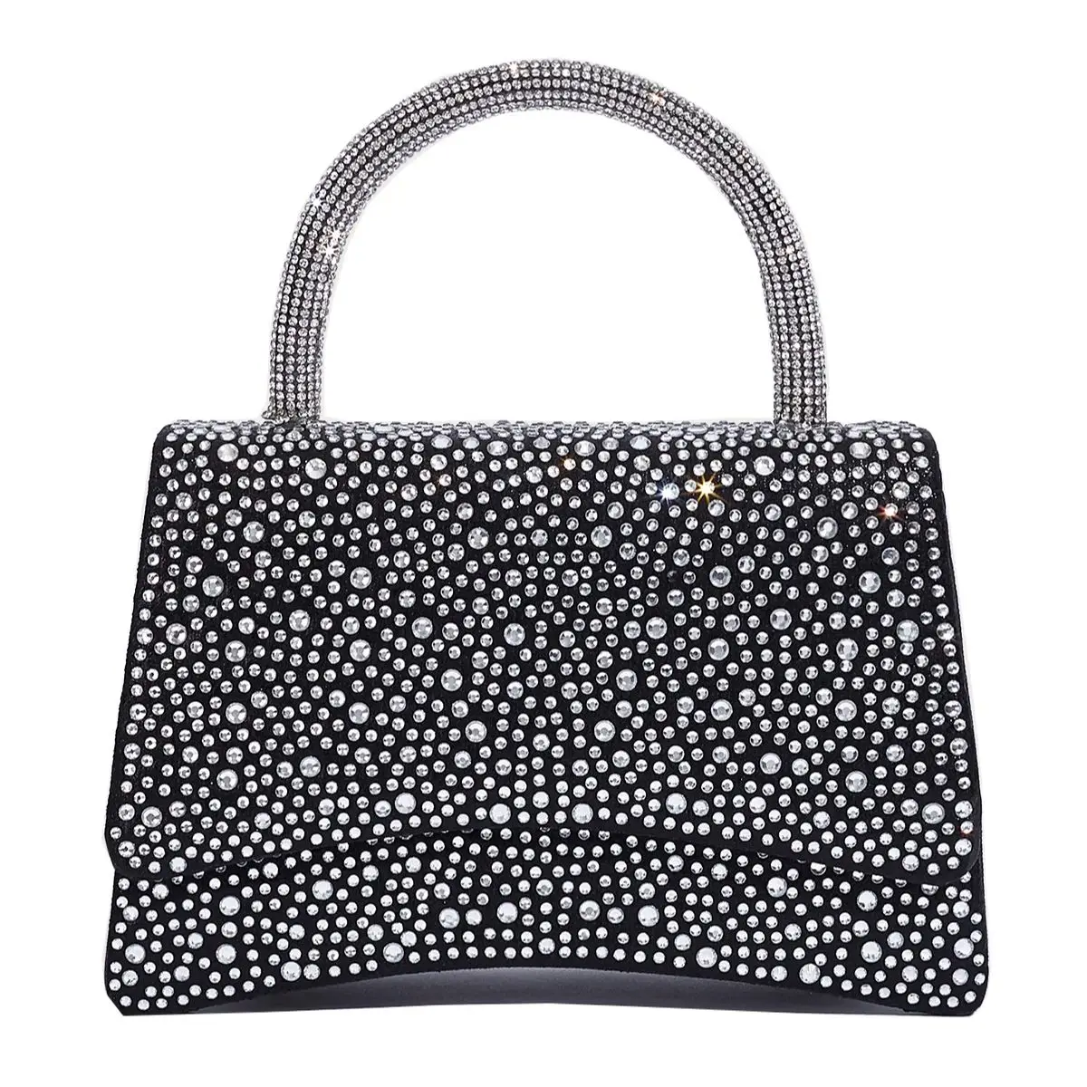 

Evening Bag Rhinestone Bag Party Prom Silver Bag Fashion Shiny Handbag Black Women's Purse All-matching Chain Bag