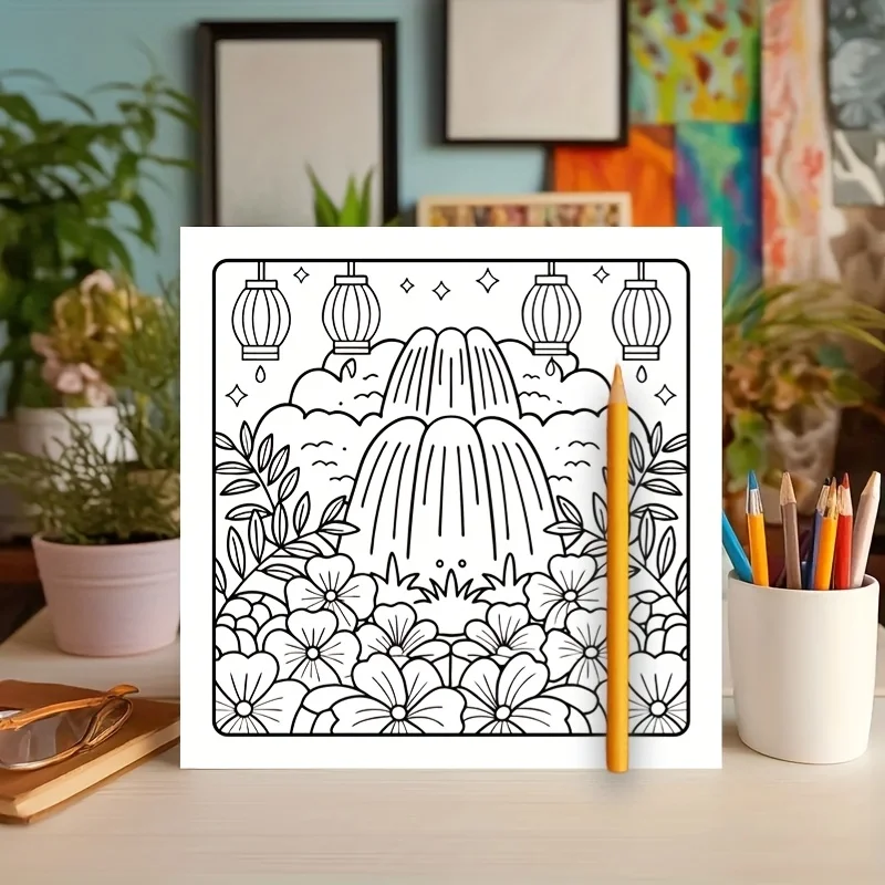 

1pc Relax Adult Coloring Book - 25 Single-Sided Designs,Drawing & Painting, Perfect for Relaxation and Stress Relief