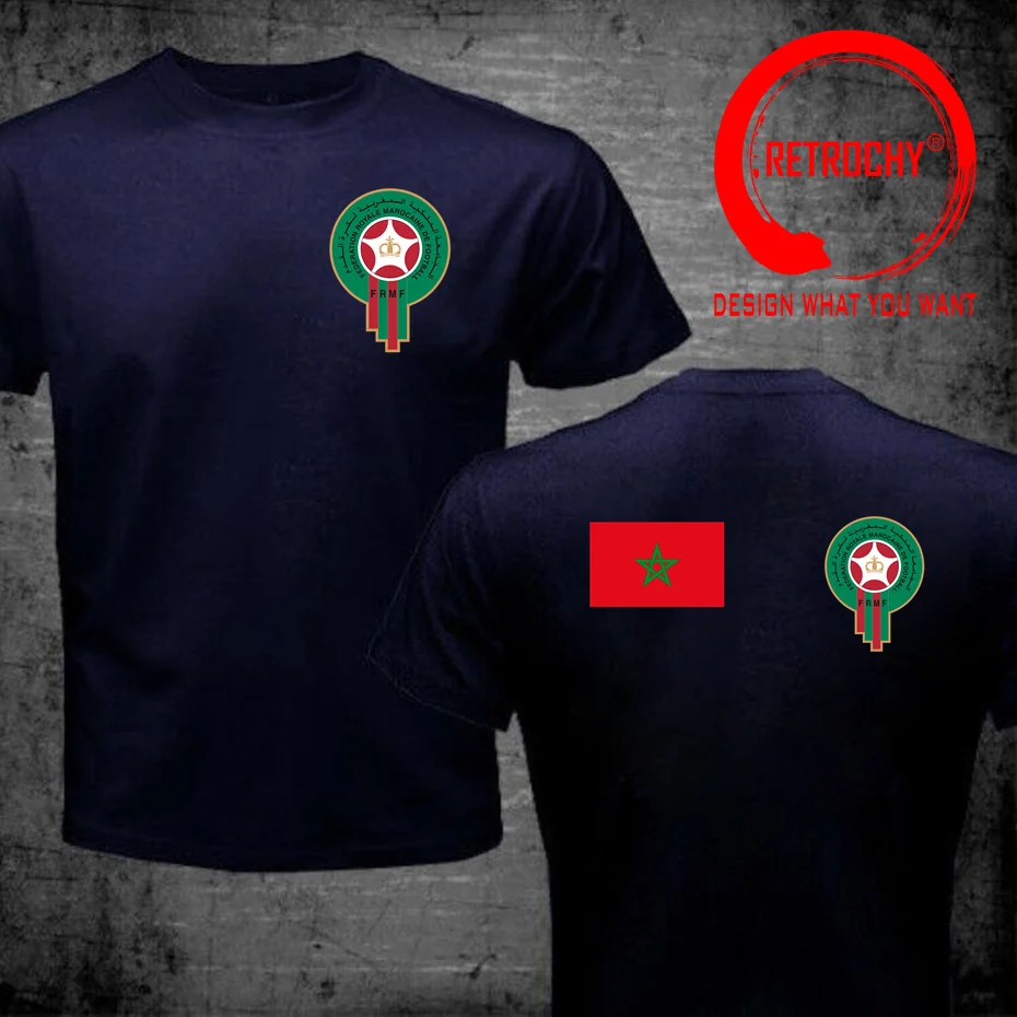 T-shirt drapeau du Maroc pour hommes, hauts de football du Maroc, vêtements en coton, t-shirt à manches courtes, t-shirt de footballeur, vêtements pour femmes et hommes