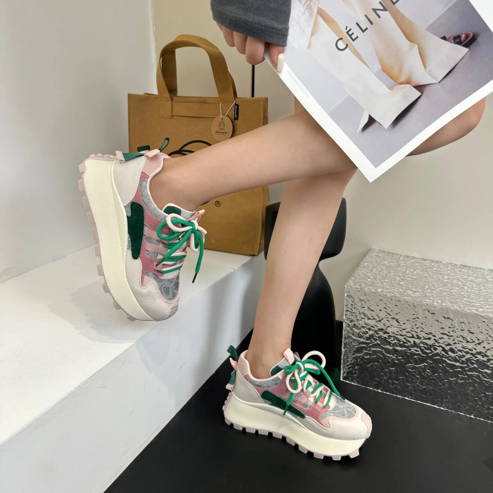 Chunky Shoes for Women Sport Sneakers Trend Casual Ladies Shoes on Offer Woman Winter Tennis Female Athletic Footwear Outdoor 40