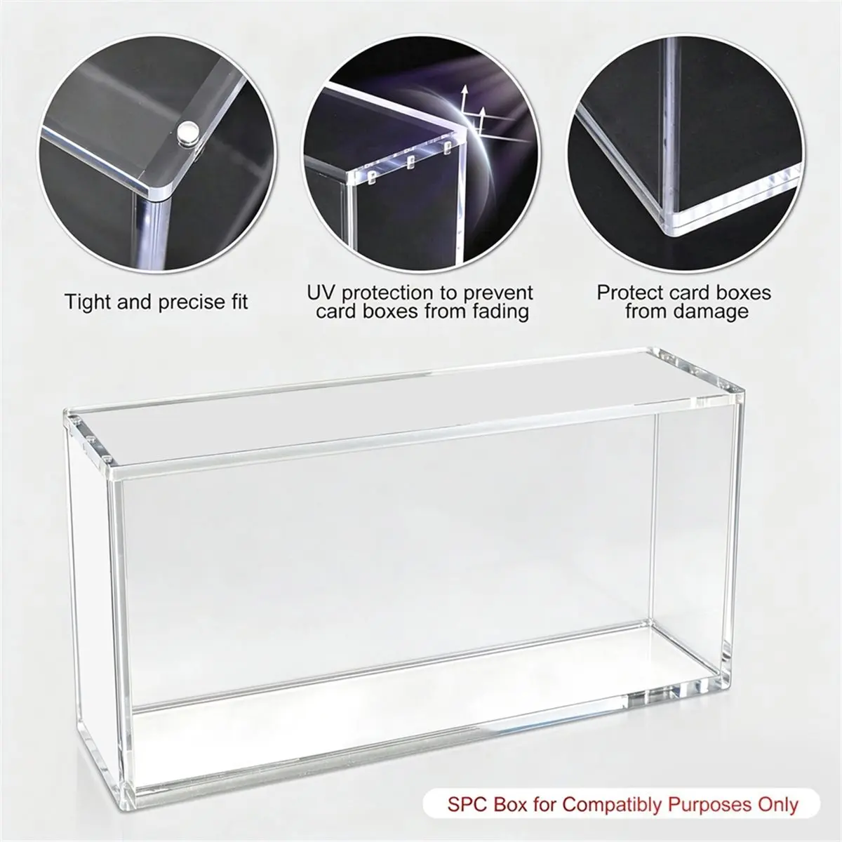 DT[Set of ]D2300-Acrylic Magnetic Display Case for Figures & Trading Cards - Stackable, Wall-Mountable, Dustproof Showcase Box