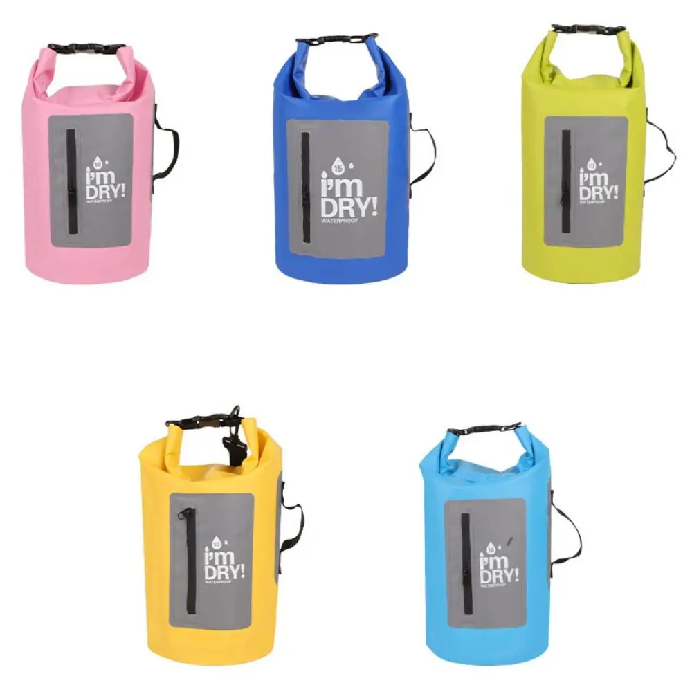 

10/15L Waterproof Dry Bag Waterproof Large-Capacity Swimming Bucket Bag with Shoulder Straps Lightweight Beach Backpack