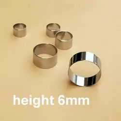 PR001 PR00D Silver Height 6mm Stainless Steel Sleeve Fishing Rod Rings Protecting Ring 1 Piece  Thickness 0.3-0.5mm
