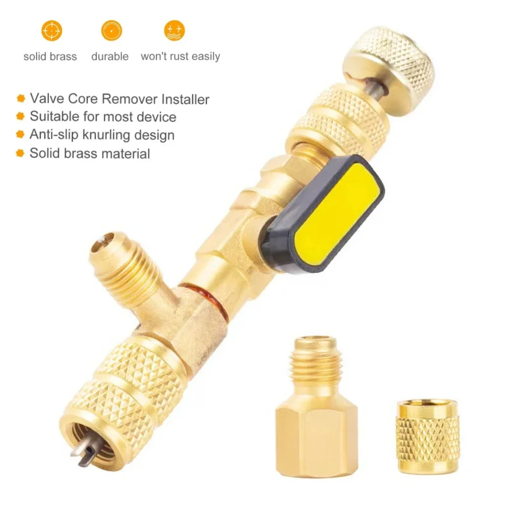 Adaptateur de dissolvant de noyau de assujetde pression Schrader Hylique, remplacement de climatiseur et de réfrigérateur, 1/4 ou 5/16 ', R22 R12 R407c R410 Rsedifor