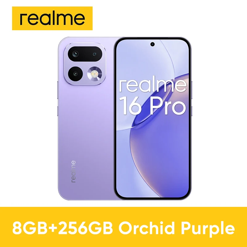 Realme 16 Pro 5G Smartphone 200MP Camera 6500mAh Batterij Mediatek Dimensity 7300 Max 6,78 inch 144Hz AMOLED Display