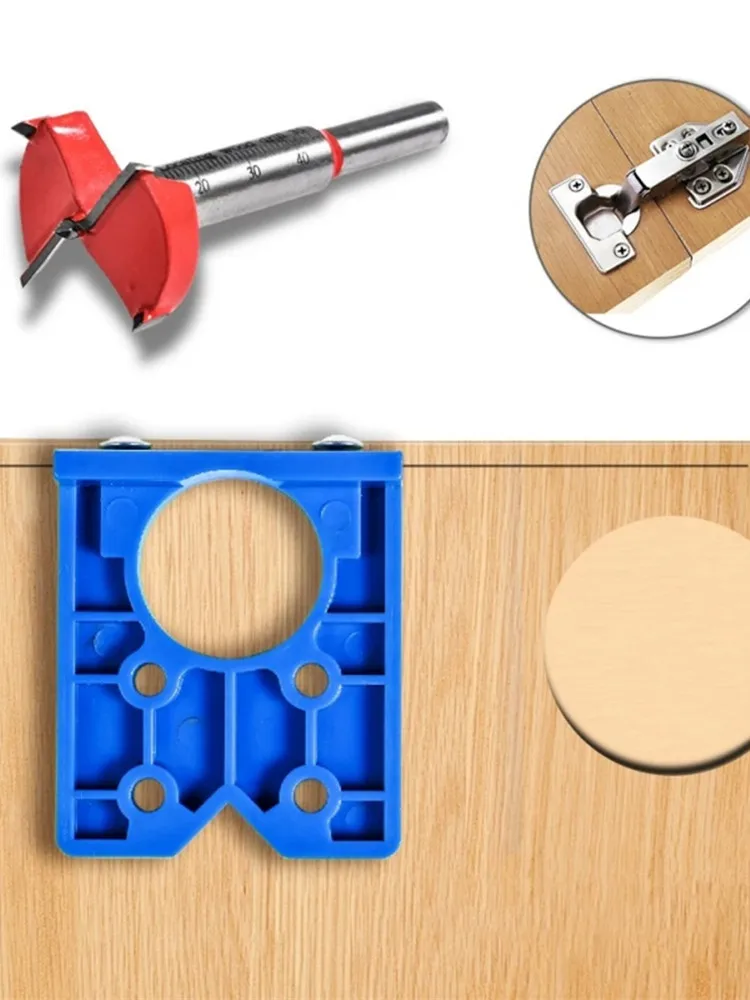 35mm Hinge Hole Drilling Jig kit Guide Locator Tool Woodworking Hole Opener Locator for Door Window Cabinet Carpentry Tools
