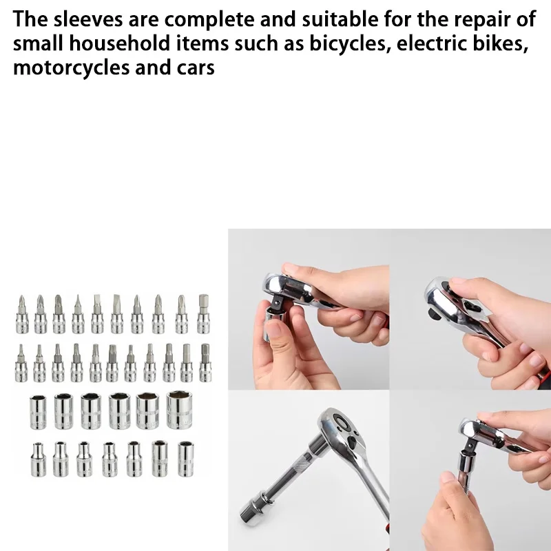 46 peças de conjunto de ferramentas de reparo de carro multifuncional caixa de ferramentas de reparo de carro chave de catraca soquete combinação manga ferramentas motocicleta