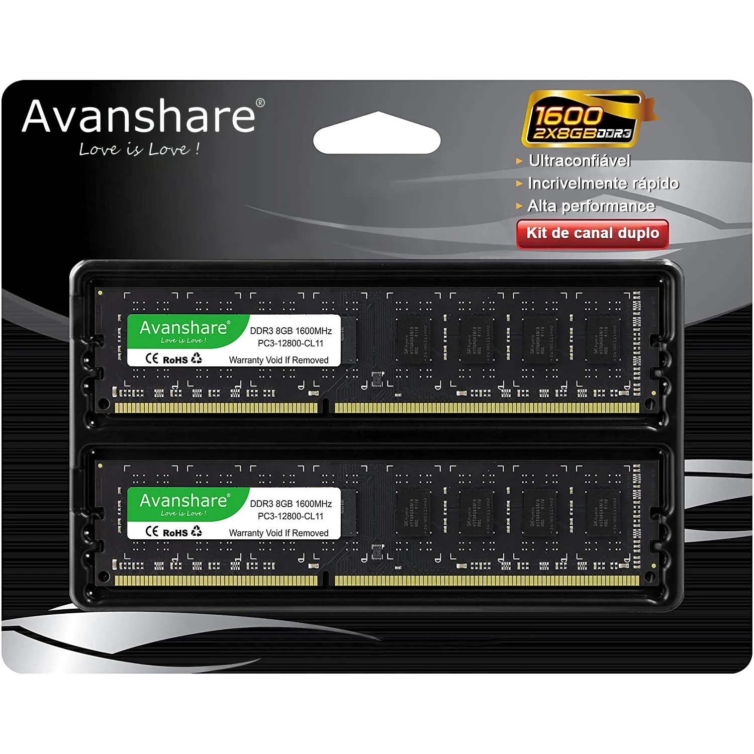 Avanshare ذاكرة عشوائية Ram 2GB 4GB 8GB DDR3 1333MHZ 1600MHZ سطح المكتب 2RX8 1.5V PC3 سلسلة 10600 12800