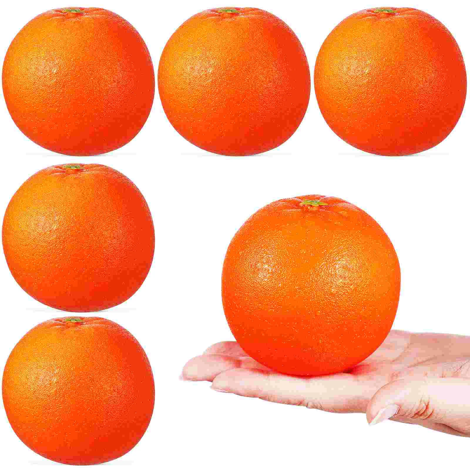 

6 Pcs Orange Model Photo Prop Mini Lifelike Oranges Artificial Fruits Fake Child