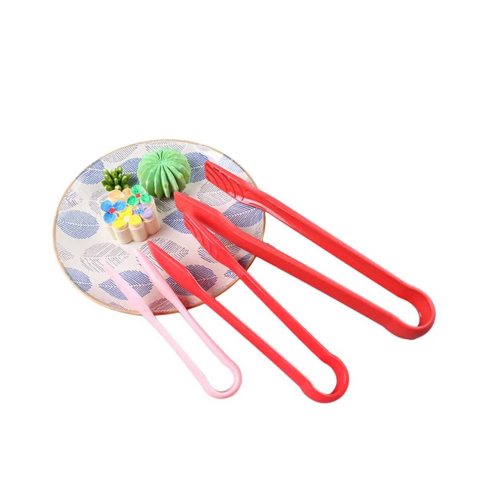 

3pcs /Set Bread Tongs Plastic Food Serving Tongs Multifunctional Salad Cake Clips Shatter-Resistant Kitchen Accessories